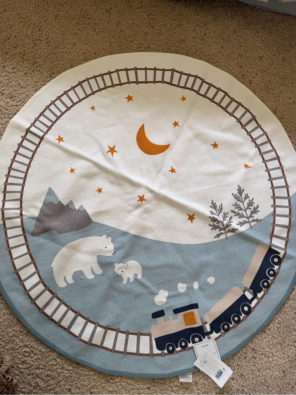 H&M Round Polar Bear Train Play Mat - Moon & Stars
